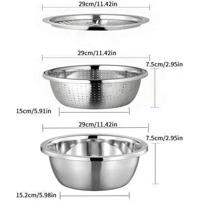 👑Kitchen Trend🔥3-in-1 Stainless Steel Strainer Set