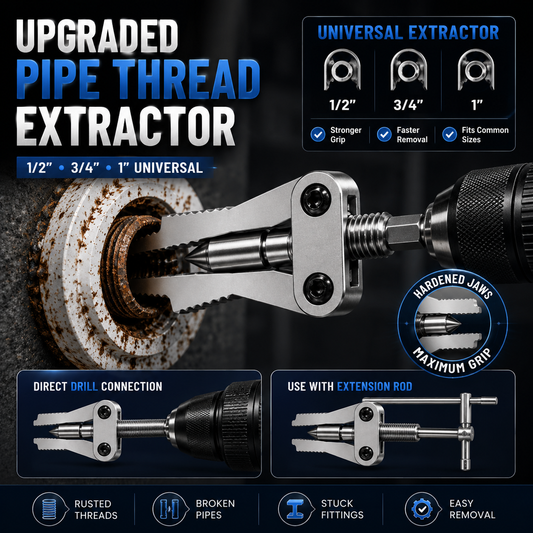 🛠️Broken Pipe Thread Extractor, Universal 1/2" 3/4" 1" Pipe Nipple Remover