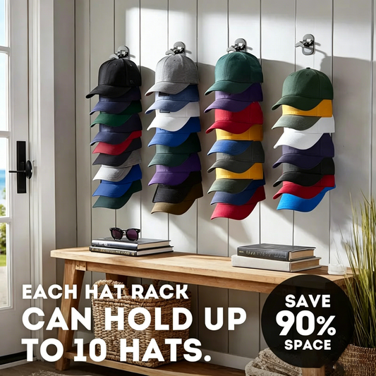 🧢 Vertical Adhesive Wall Hat Rack Organizer (2-Pack)