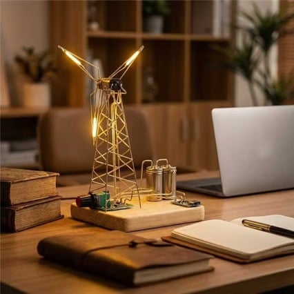 🏆Hot Sale 💡DIY Industrial Retro Windmill Lamp | Hand-Craft Your Own Warm Ambience