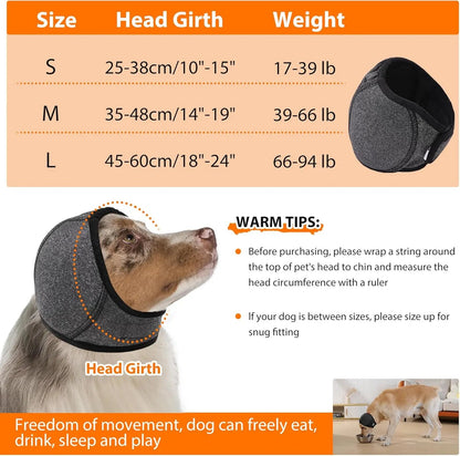 Dog Calming Ear Wrap — Stop Anxiety from Fireworks, Thunder & Baths