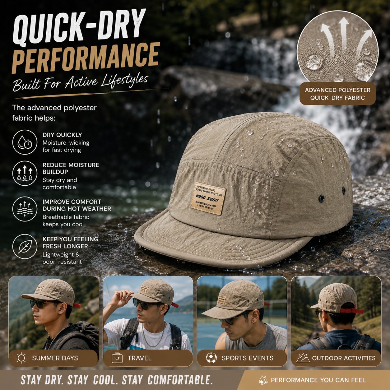 🔥49% OFF- 🧢 Vintage Japanese-Inspired Quick-Dry Breathable Snapback Cap