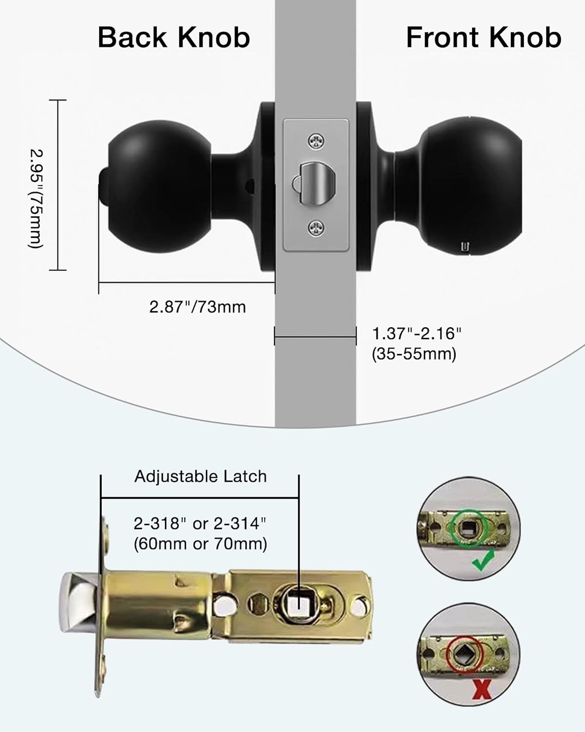 Fingerprint Smart Lock,Keyless Entry Door Lock,Count Smart Door Knob with APP