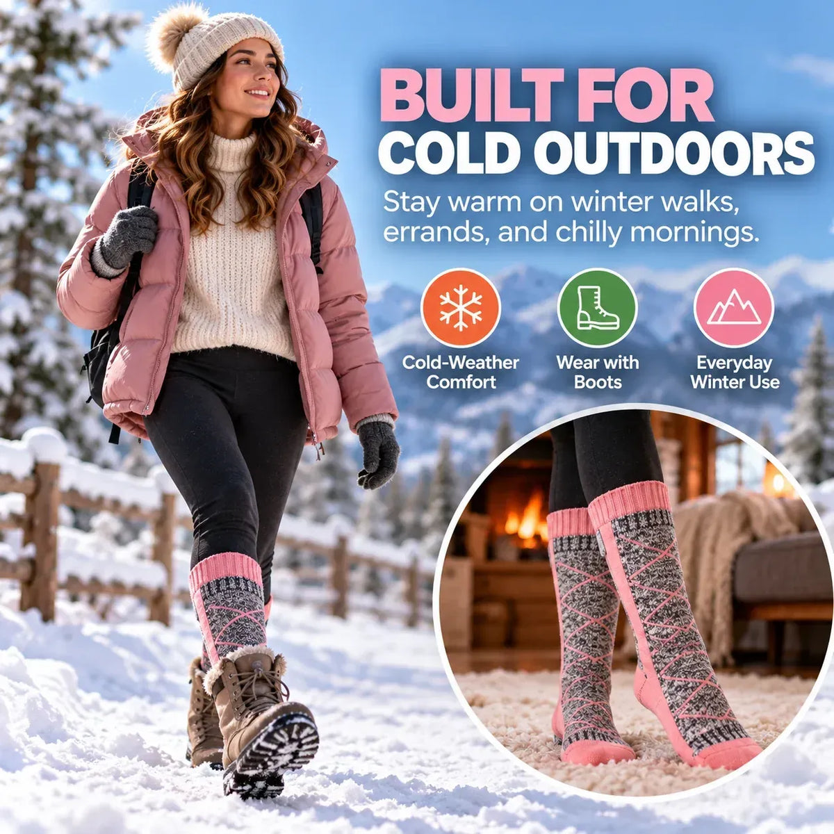 🔥 Rechargeable Heated Socks | 3 Heat Levels with Targeted Sole Warmth & 2 × 2200mAh Batteries ❄️
