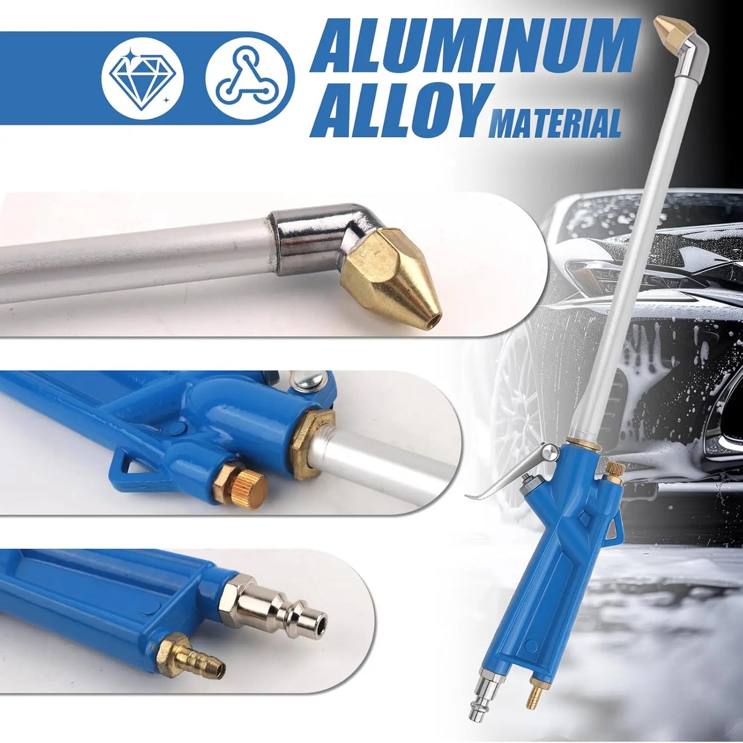 Heavy-Duty Pneumatic Air Blow Gun 💨 | Industrial Metal Air Cleaner for Engine & Tight Spaces