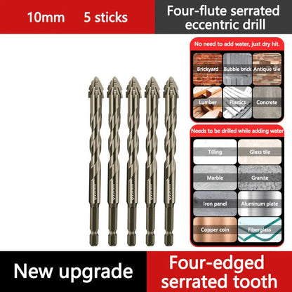 🔥LAST DAY SALE 49% OFF🔥High-Strength 4-Flute Serrated Eccentric Drill Bit Kit