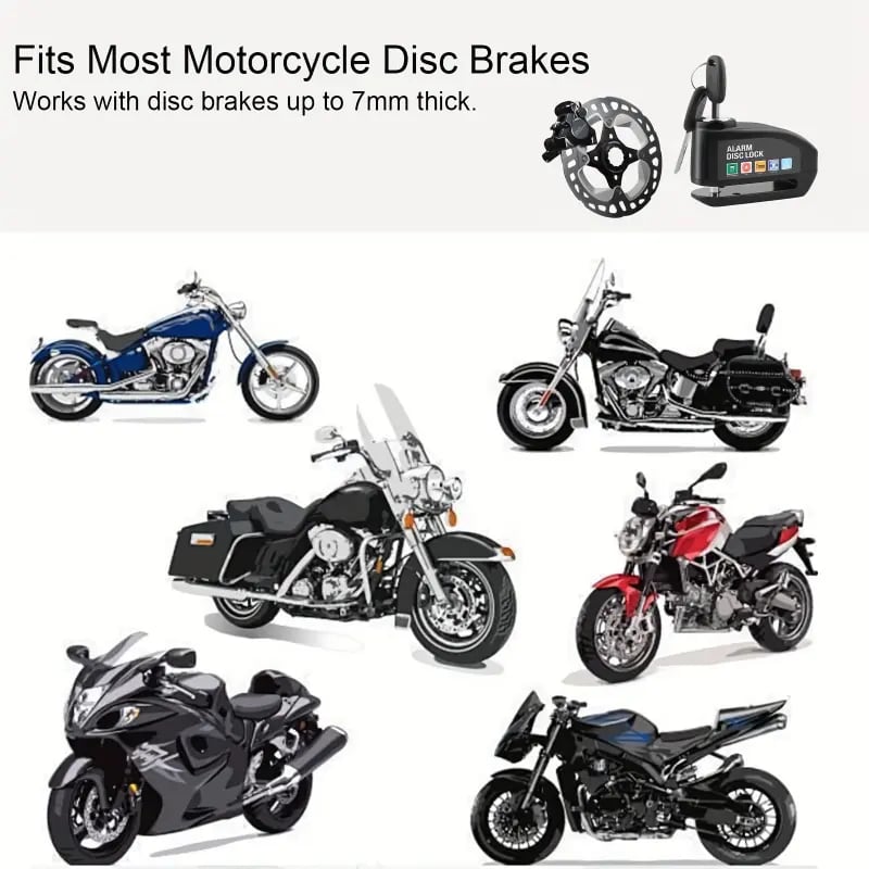 🛡️ Motorcycle Disc Brake Lock Alarm | 110dB Anti-Theft Security