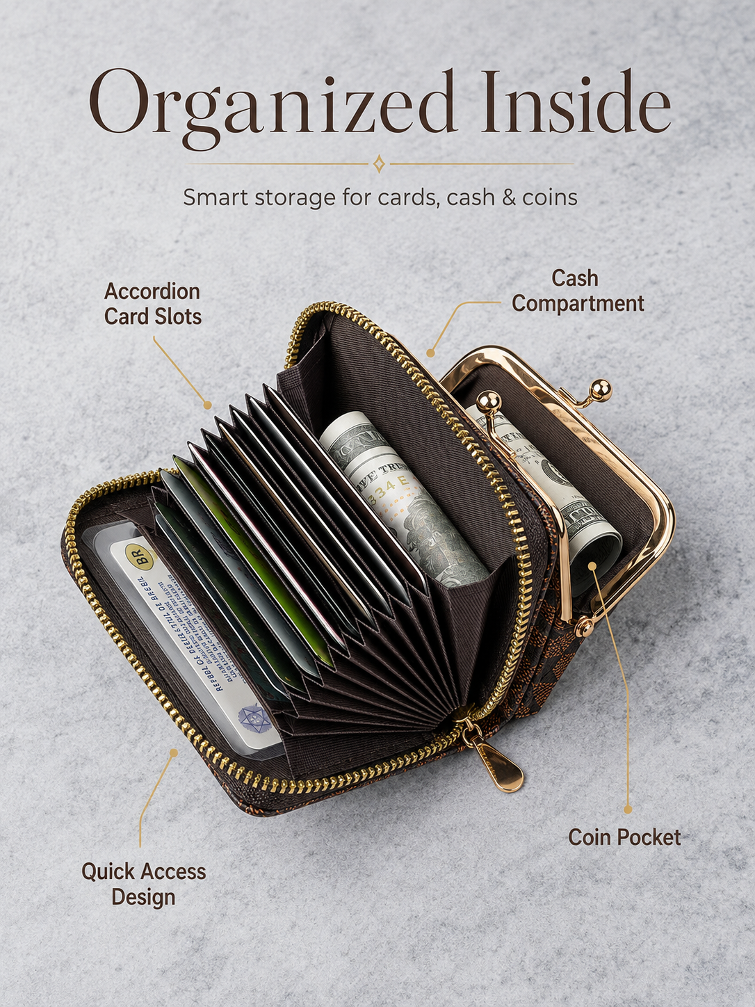 🌸Chic Trend ✨ Compact Travel Leather Wallet