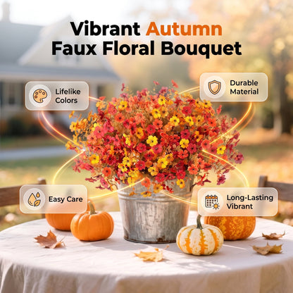 🔥Bestseller🍂Fall & Halloween Fake Flower Bouquet🧡