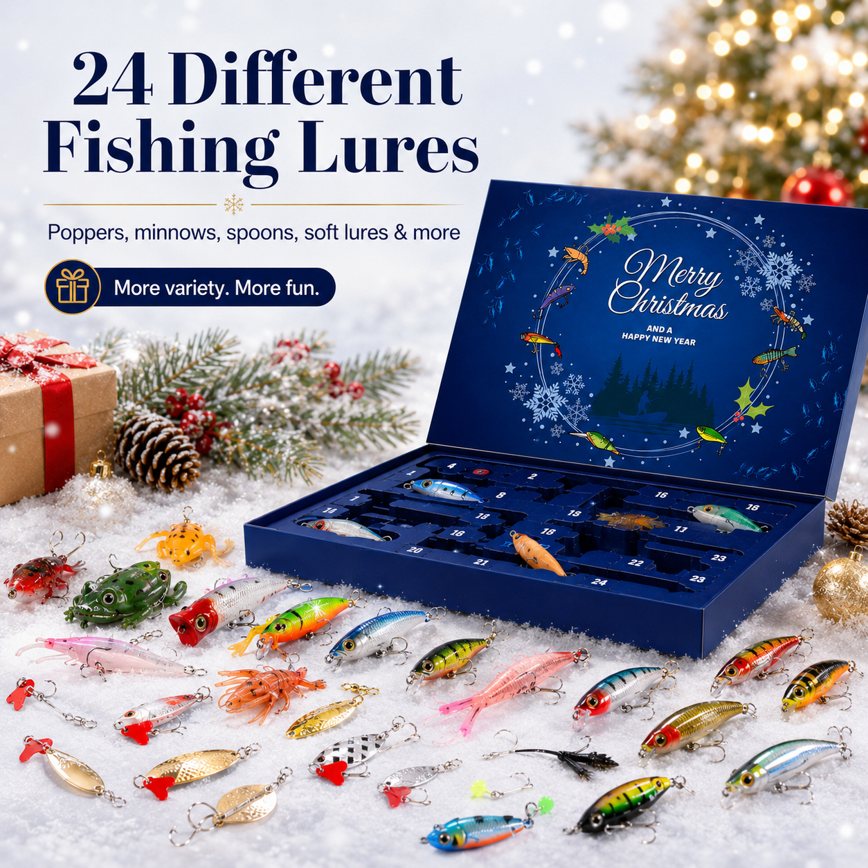 🎣 Christmas Countdown | 24-Day Fishing Lures Advent Calendar
