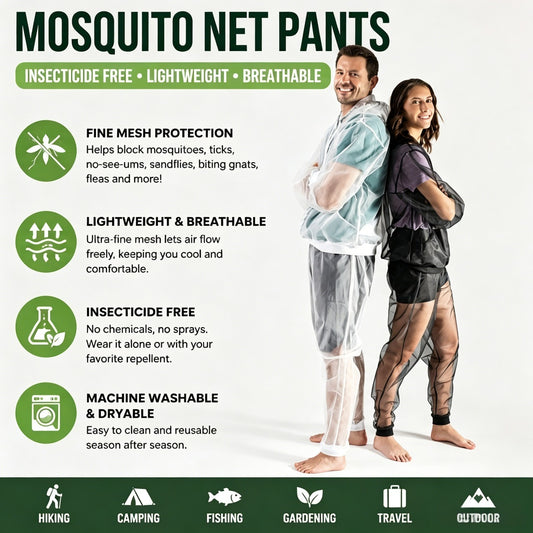 🦟 Mosquito Net Pants – Stay Outdoors, Bite-Free & Comfortable