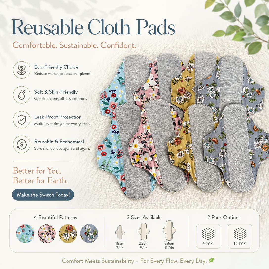 ✨5/10PCS Reusable Leak Protection Pads for Women – Soft, Washable & Breathable Daily Care