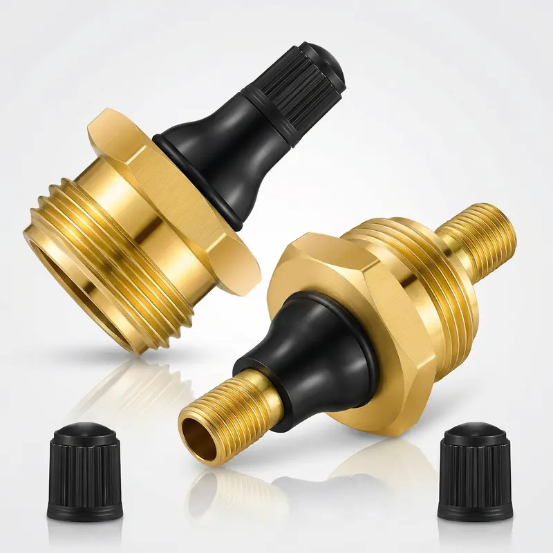 2-PCS RV Water Line Blowout Plug – Brass Air Compressor Winterizing Adapter for RV, Camper, Trailer & Boat Plumbing Systems