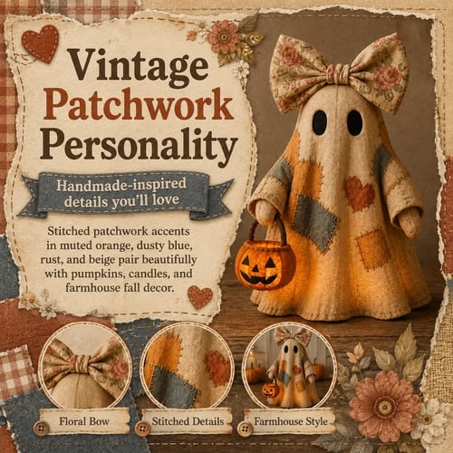 🔥🎁【Halloween Gifts】Lighted Vintage Patchwork Ghost