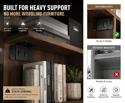 Heavy-Duty Stainless Steel Corner Braces – Quick-Install L-Shaped Furniture Connectors & Reinforcement Brackets (Screws Included)