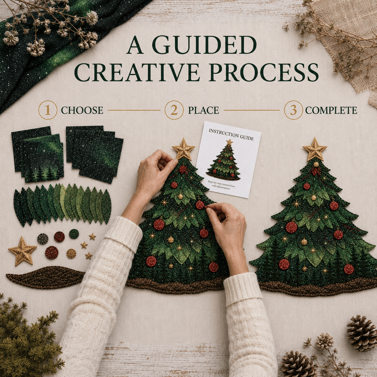 🧵 Christmas Fabric Art Door Hanging Craft Kit