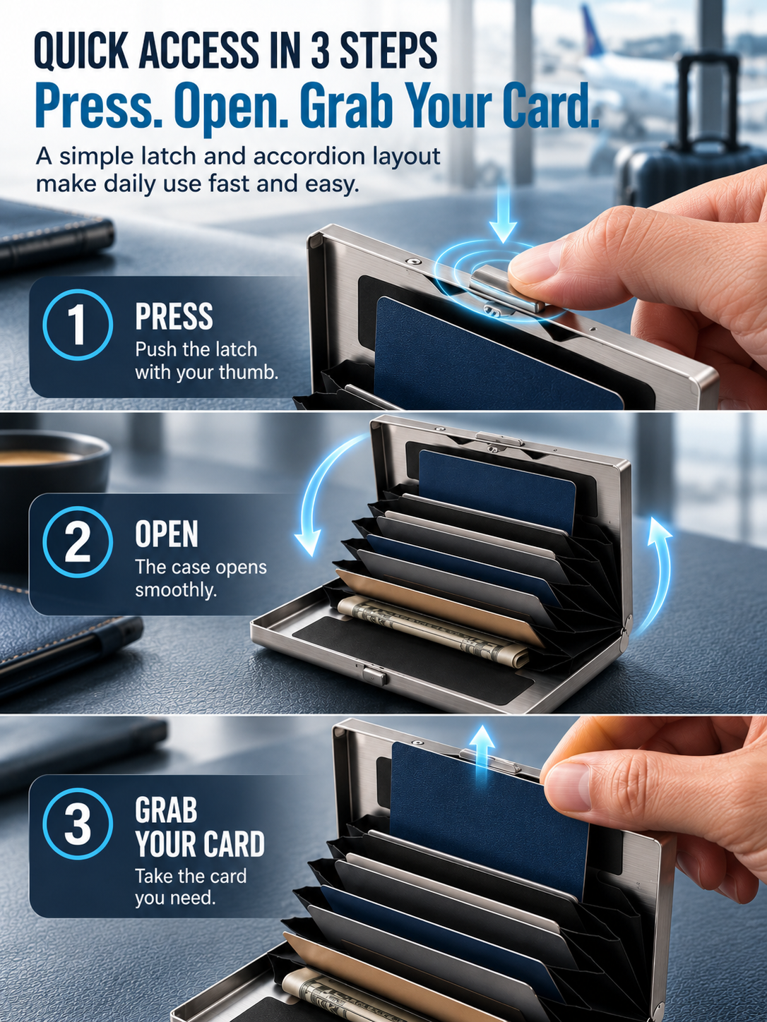 🔥EDC Trend 💳 Hot Sale RFID Blocking Metal Card Holder