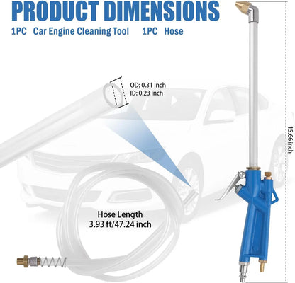 Heavy-Duty Pneumatic Air Blow Gun 💨 | Industrial Metal Air Cleaner for Engine & Tight Spaces