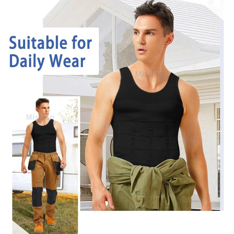 ⭐⭐Fashion Hit Men Round Neck Compression Tank Top