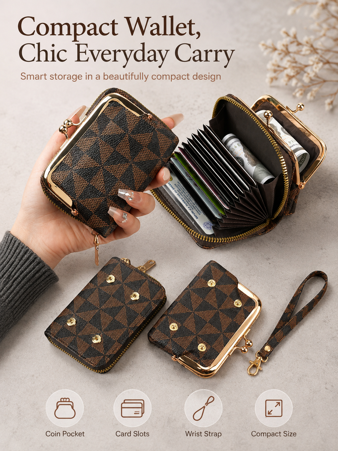 🌸Chic Trend ✨ Compact Travel Leather Wallet