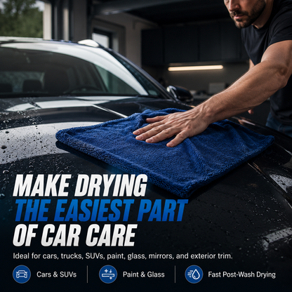 Lint-free, highly absorbent, thickened car wash towel