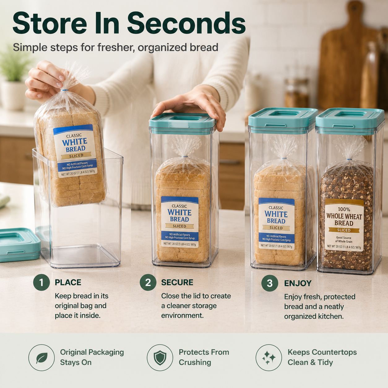 🍞 Bread Storage Container Set | Keep Bread Fresh & Protected