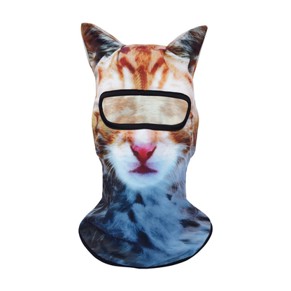 🐾❄️  3D Cat Print Balaclava – Funny Full-Face Outdoor Hood Mask