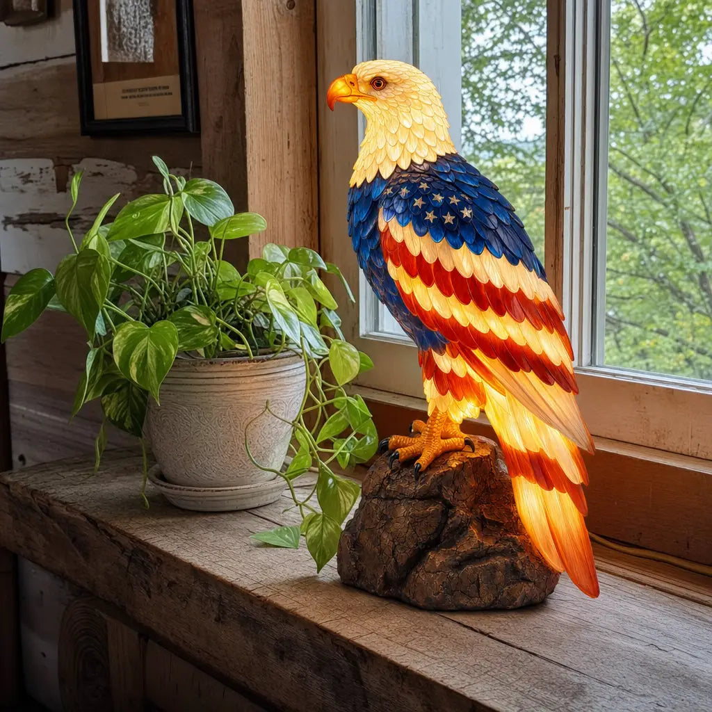 ⚡️Independence Day 49% OFF🦅🌙U.S. 250th Eagle Stained Glass Table Lamp✨