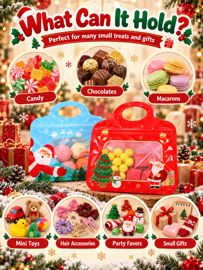 🎄Bestseller Self-Sealing Christmas Candy and Cookie Bags🍪Festive Self-Seal Treat Bags