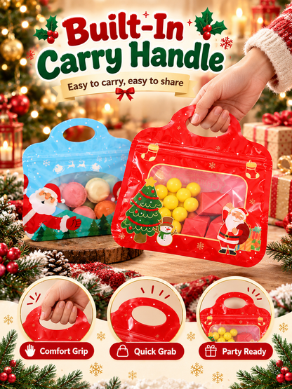 🎄Bestseller Self-Sealing Christmas Candy and Cookie Bags🍪Festive Self-Seal Treat Bags