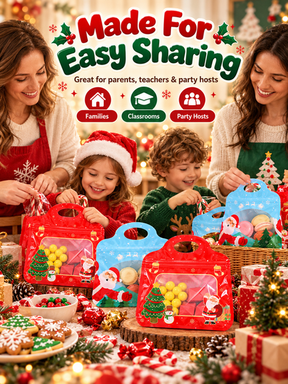 🎄Bestseller Self-Sealing Christmas Candy and Cookie Bags🍪Festive Self-Seal Treat Bags