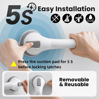 🛡️ SafeHold No-Drill Suction Grab Bar