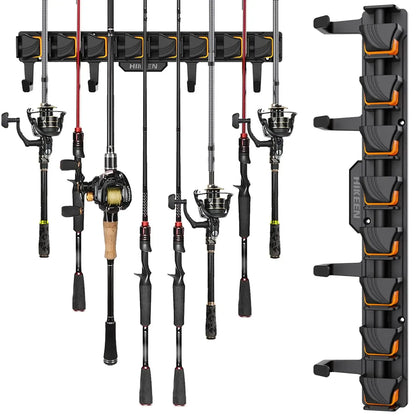 Heavy-Duty 10-Rod Garage Fishing Pole Holder – Wall & Ceiling Mount Organizer