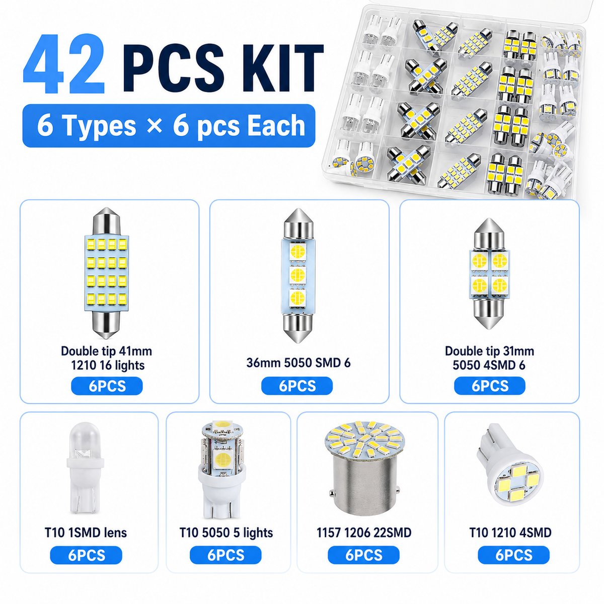 💡70 & 42 Pcs Interior Car Light Kit