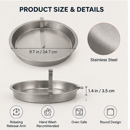 🎂 8-Inch Easy Release Cake Pan Set – Round Baking Pans with Built-In Swivel Blade