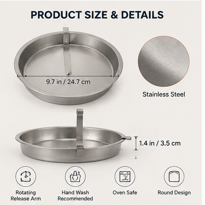 🎂 8-Inch Easy Release Cake Pan Set – Round Baking Pans with Built-In Swivel Blade
