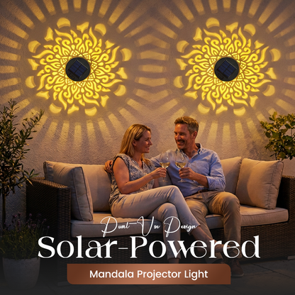 🌞 50% OFF🎁Solar Mandala Light – Stunning Pattern Projection, 2-in-1 Floor & Wall Design & IP65 Waterproof Auto On/Off 🌿