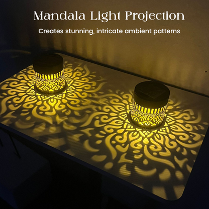 🌞 50% OFF🎁Solar Mandala Light – Stunning Pattern Projection, 2-in-1 Floor & Wall Design & IP65 Waterproof Auto On/Off 🌿