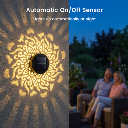 🌞 50% OFF🎁Solar Mandala Light – Stunning Pattern Projection, 2-in-1 Floor & Wall Design & IP65 Waterproof Auto On/Off 🌿