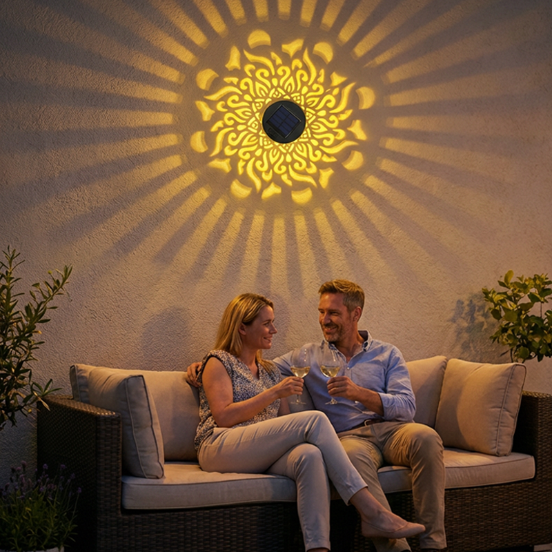 🌞 50% OFF🎁Solar Mandala Light – Stunning Pattern Projection, 2-in-1 Floor & Wall Design & IP65 Waterproof Auto On/Off 🌿