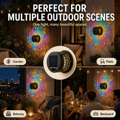 🌞 50% OFF🎁Solar Mandala Light – Stunning Pattern Projection, 2-in-1 Floor & Wall Design & IP65 Waterproof Auto On/Off 🌿