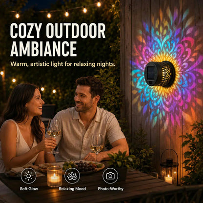 🌞 50% OFF🎁Solar Mandala Light – Stunning Pattern Projection, 2-in-1 Floor & Wall Design & IP65 Waterproof Auto On/Off 🌿