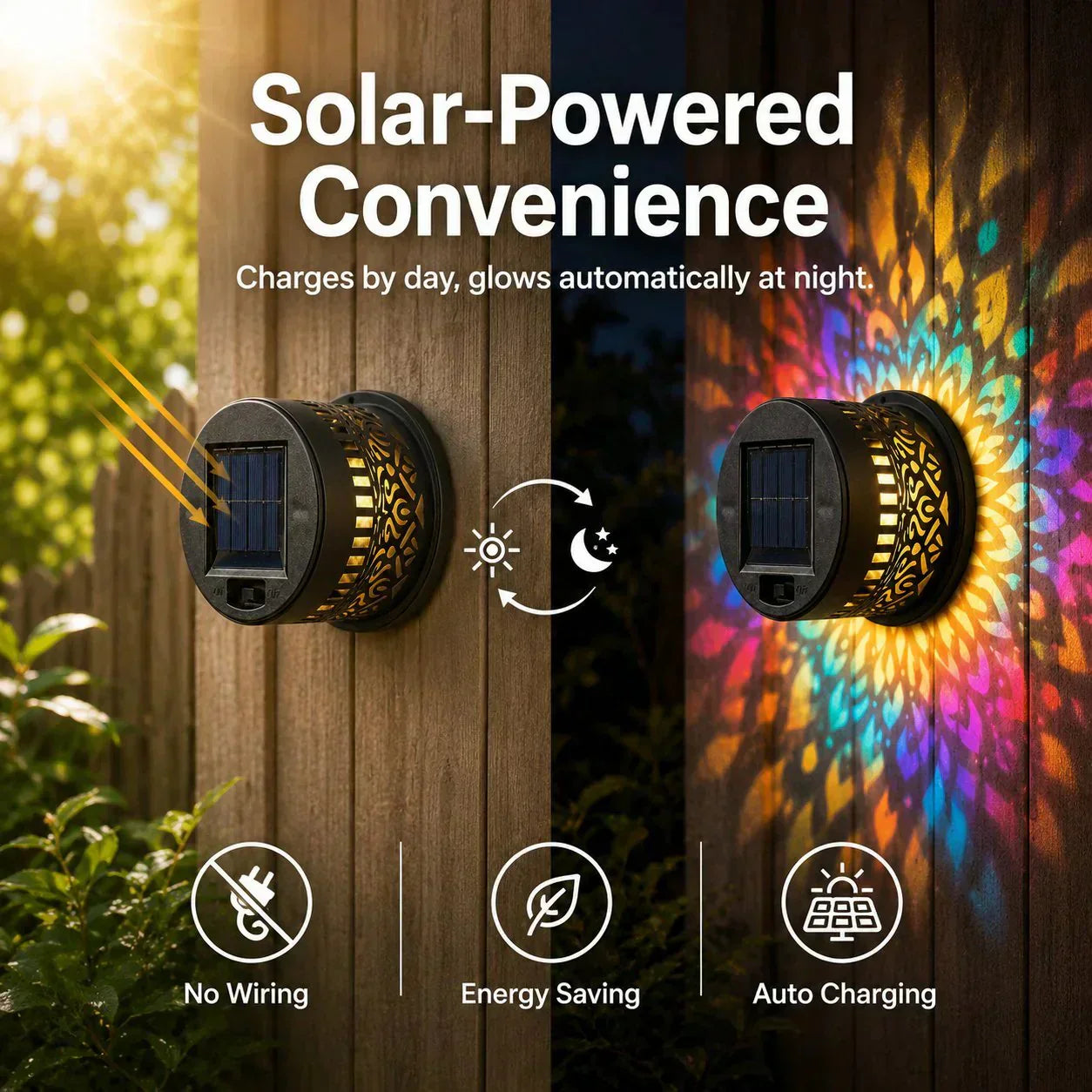 🌞 50% OFF🎁Solar Mandala Light – Stunning Pattern Projection, 2-in-1 Floor & Wall Design & IP65 Waterproof Auto On/Off 🌿