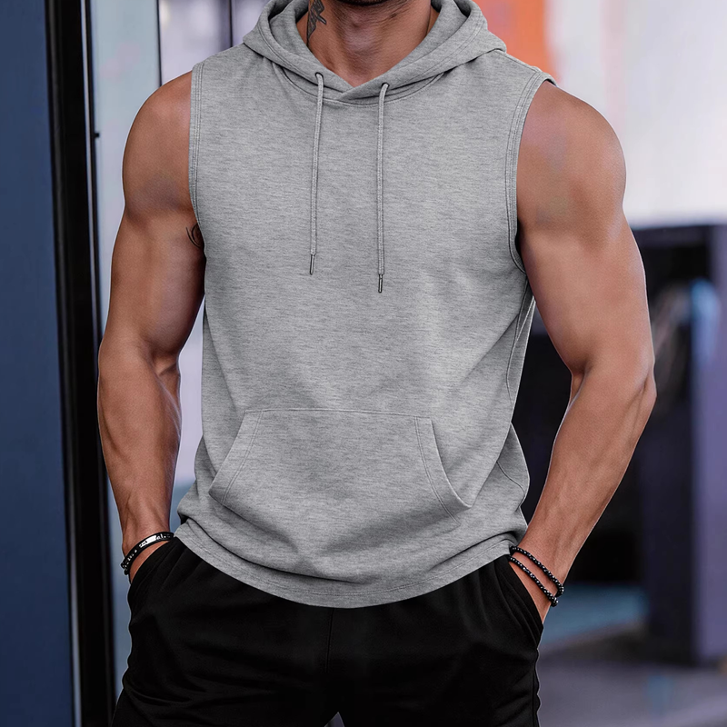 🔥 Sleeveless Hooded Sports Top💧 Moisture-wicking · Quick-drying and friction-resistant🧢 Hooded for sun protection and wind resistance