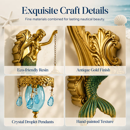 🔥HOT SALE!🧜‍♀️Hand-Painted Mermaid Wall Sconce – Nautical & Artisan Design