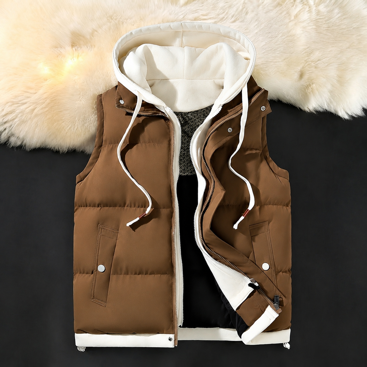 🧥 Cozy 2-in-1 Couple Vest – Warm, Foldable & Chic