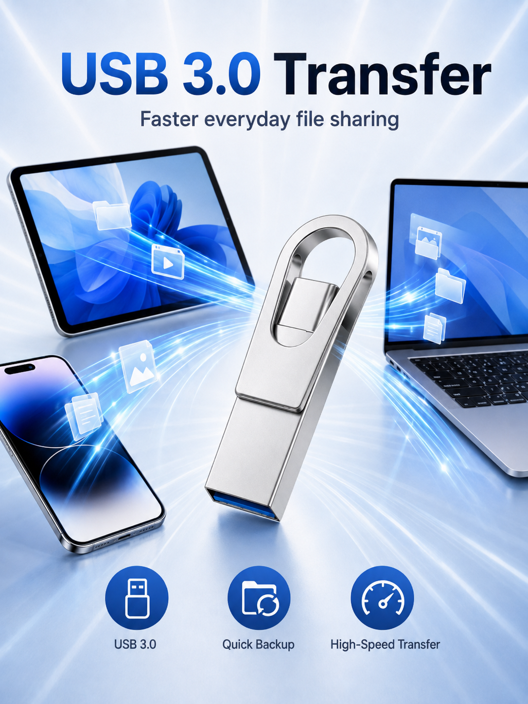 📱 3-in-1 Phone & Computer Flash Drive – Fast Photo & File Transfer