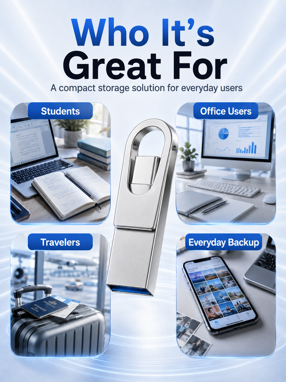 📱 3-in-1 Phone & Computer Flash Drive – Fast Photo & File Transfer