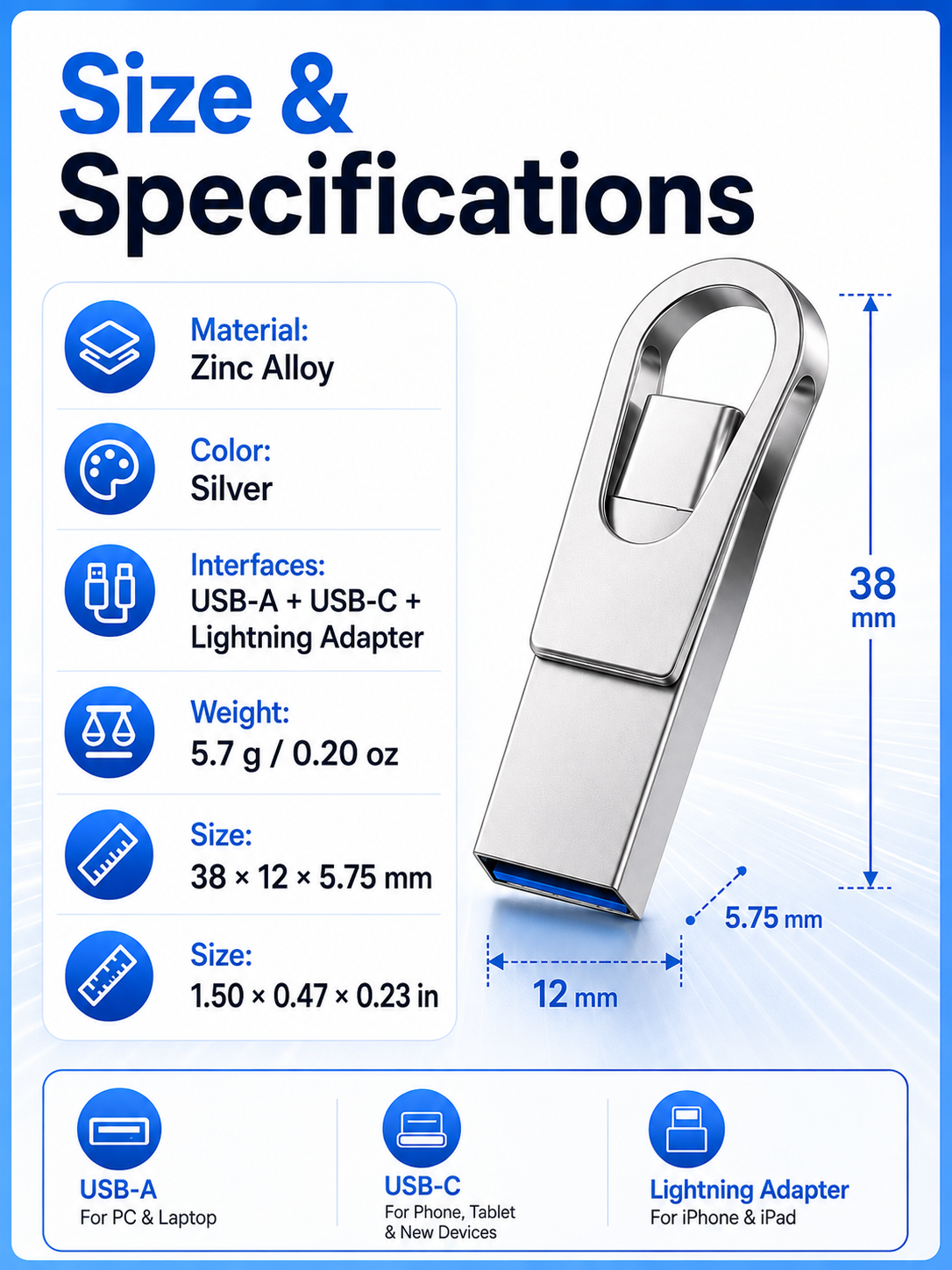 📱 3-in-1 Phone & Computer Flash Drive – Fast Photo & File Transfer