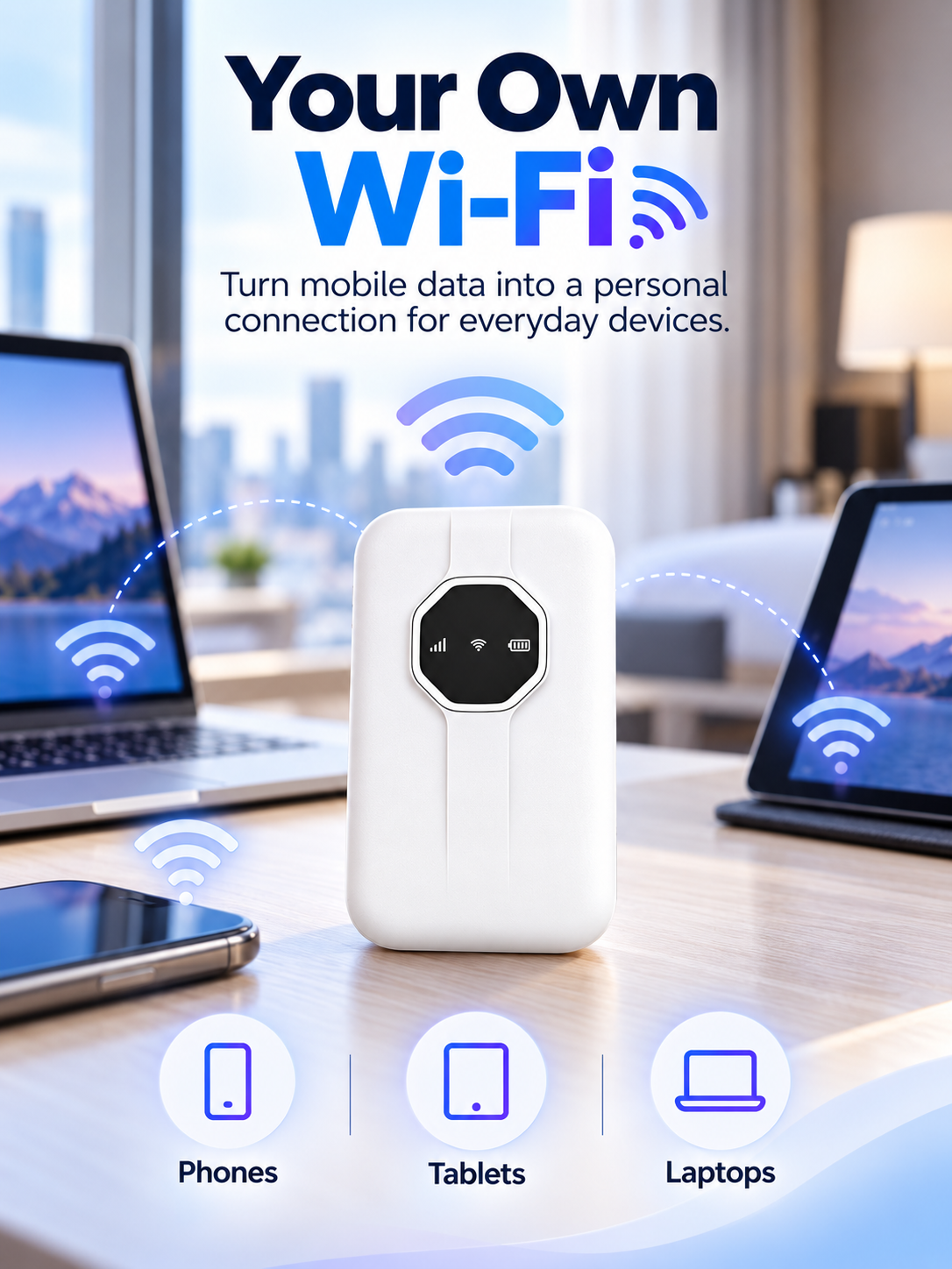 📶 Portable Wi-Fi 6 Mobile Hotspot – Nano SIM Travel Router for On-the-Go Internet